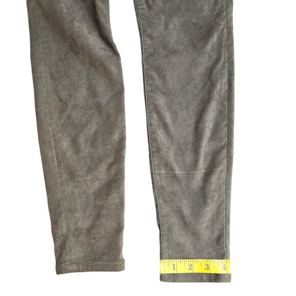 Stretch Micro Suede Skinny Pants Liverpool Abby Ankle Size 4 27 Olive Brown - Picture 3 of 9